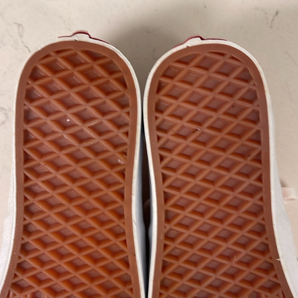 Vans Authentic Rosette & White Skate Shoes Size 8 Dusty Rose Pink Color - Picture 14 of 17